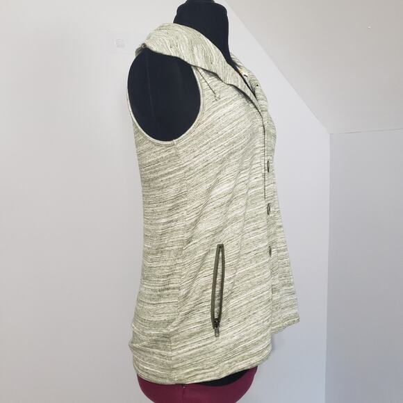 Matilda Jane Vest Green Marled Sweater Sleeveless Button Front Shawl Collar Sz S - Picture 4 of 15